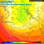 Minimo di 995 hPa in Adriatico metà giornata mercoledì